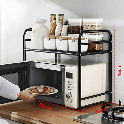 Support pour four à micro-ondes et étagère de rangement 2 étages – منظم أغراض وحامل ميكروويف - تنزوت