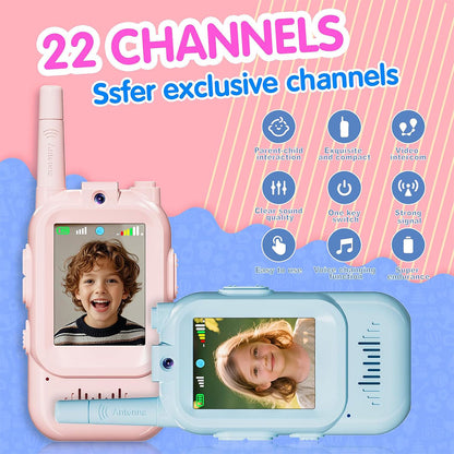 Pack Talkie-walkie 2pcs pour enfants avec vidéo et camera HD rechargeable