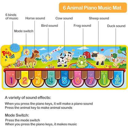 Tapis de Piano Musical pour Enfants 3-6 Ans – حصيرة بيانو موسيقية للأطفال