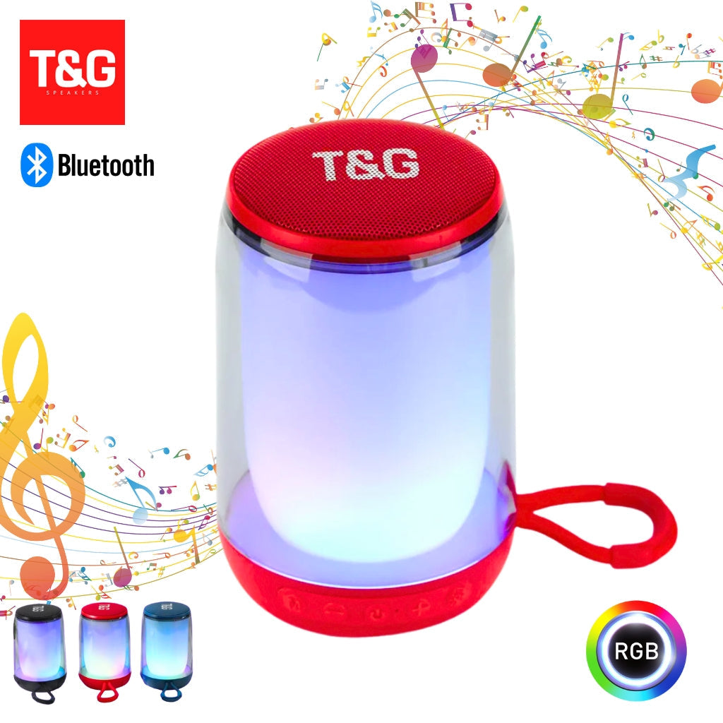 T&G Haut-parleur Bluetooth 5.3 à pulsation d'ambiance LED RGB - تنزوت