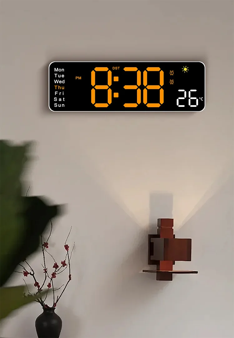 Horloge Numérique Murale avec Affichage de la Température 6656 – ساعة رقمية للحائط و المكتب