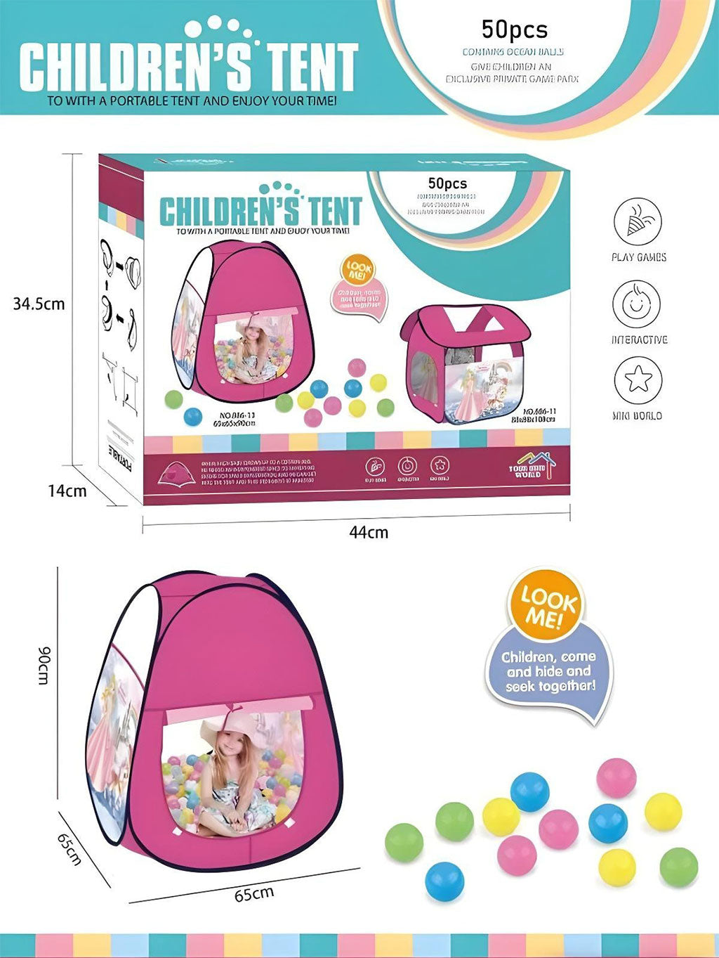 Tente de jeu pour enfants avec 10 balles colorées – خيمة ألعاب للأطفال