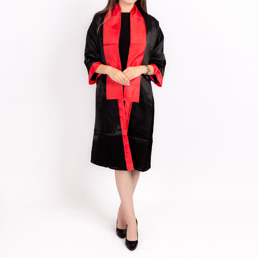 Tenue de Soutnance Unisexe Taille Standard avec Echarppe Rouge تنزوت