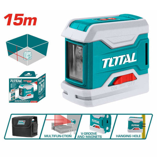 TOTAL Balance laser 15 mètres deux lignes TLL156506 – مقياس ليزر بخطين أصلي تنزوت