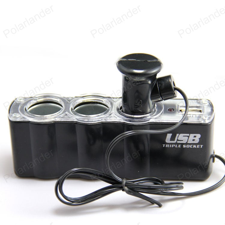 Triple Prise 12V/24V Allume-ci-gare USB Alimentation WF-0120