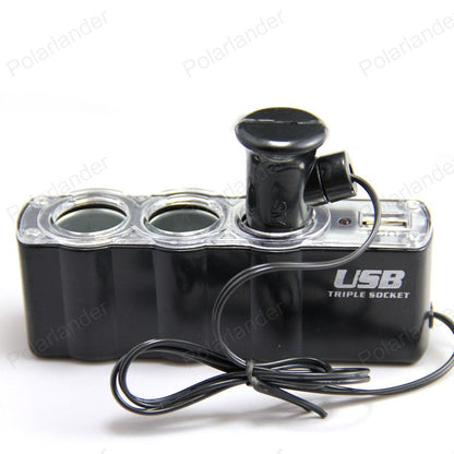 Triple Prise 12V/24V Allume-ci-gare USB Alimentation WF-0120