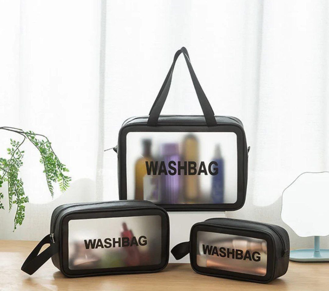 Pack 3 Pcs Sacs de toillete trousse à cosmétiques, trousse de maquillage, trousse de toilette étanche