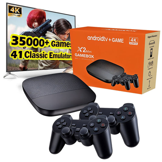 X2 mini Console de Jeux Vidéo 3D et Android TV 64GB – جهاز ألعاب ذكي تنزوت