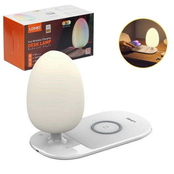 Veilleuse à luminosité réglable, chargeur de téléphone sans fil LDNIO Y3