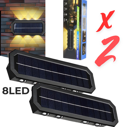 PACK X 2 Lampes Solaires Murales 8LED avec Détection de Mouvement Auto 2Pcs تنزوت