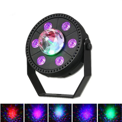 Projecteur jeux de lumiere RGB Laser rotatif 6en1 effets Stroboscope - تنزوت