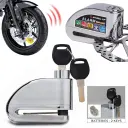 Antivol à disque en acier inoxydable 110 dB avec clés et pochette de transport – جهاز إنذار مضاد سرقة للدرجات 