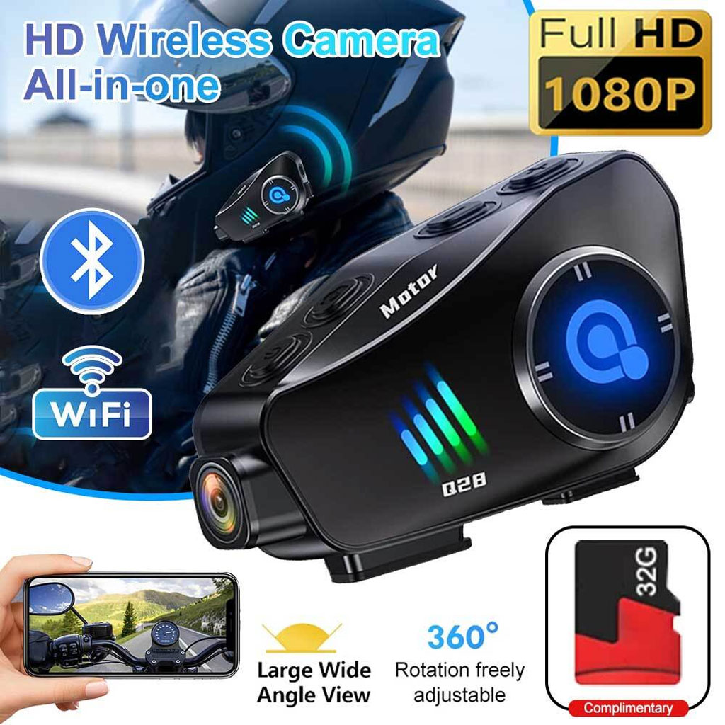 Oreillette Bluetooth pour Casque Moto avec Camera Full HD App Control – سماعات سائقي دراجة النارية مع كاميرة مدمجة