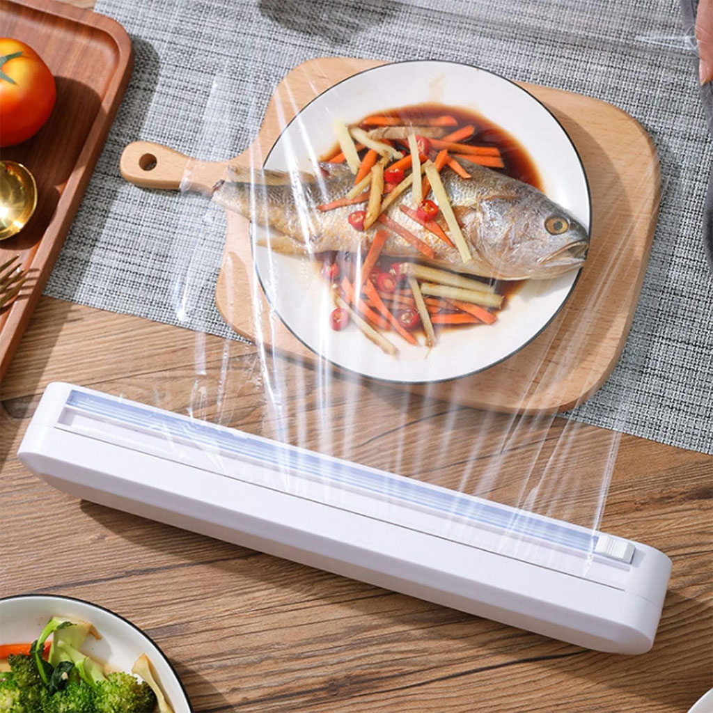 Distributeur de Film Alimentaire Étirable en Cuisine – موزع ورق في المطبخ