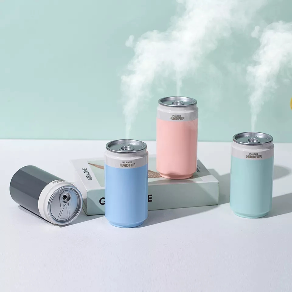 Humidificateur Portable USB forme Canette avec lampe à flamme