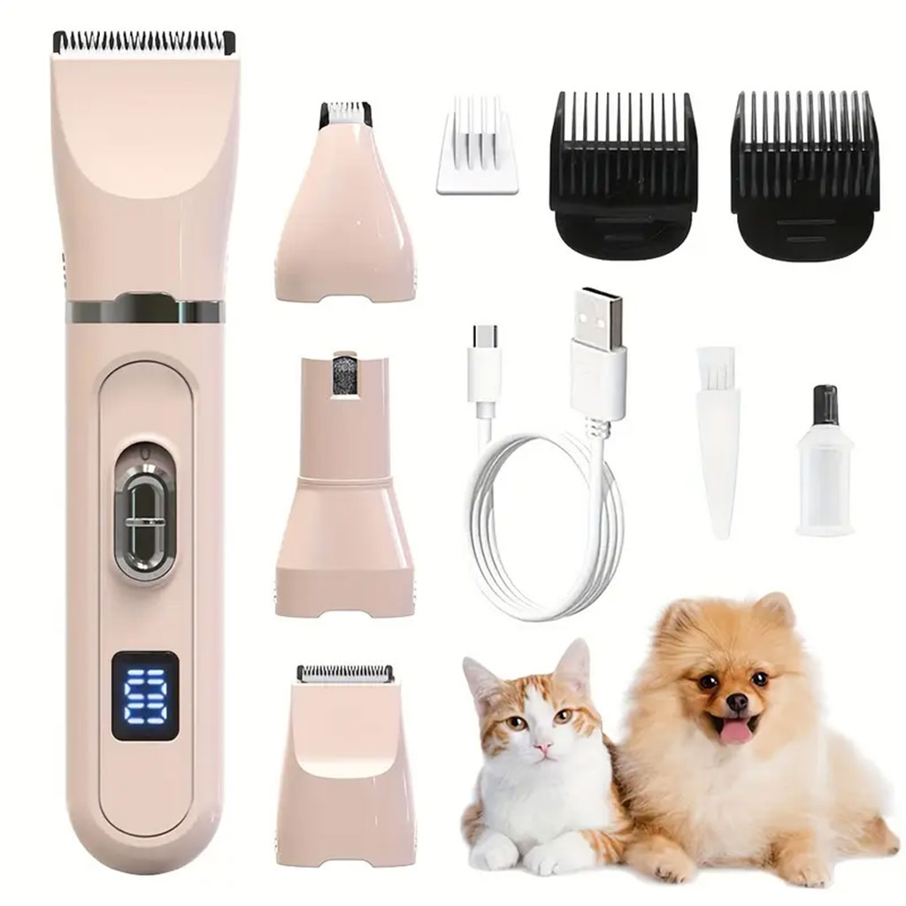 Tondeuse Électrique 4EN1 Silencieux pour Animaux – ماكينة حلاقة كهربائية للحيوانات