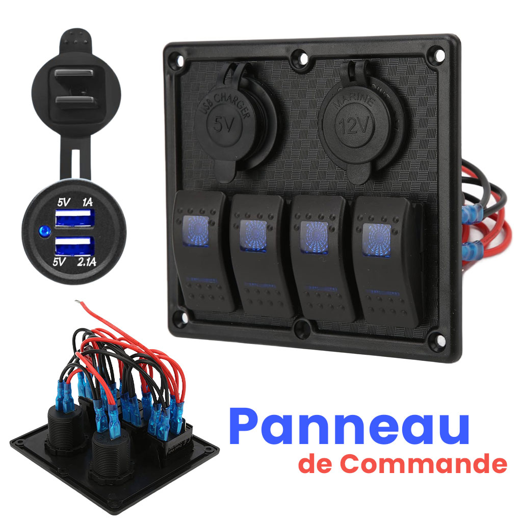 Panneau de commande 12-24V à 4 Interrupteur – لوحة تحكم