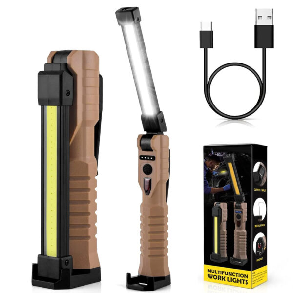 Lampe baladeuse LED COB magnétique avec 7 modes de fonctionnement – مصباح محمول للورشات بعدة أوضاع