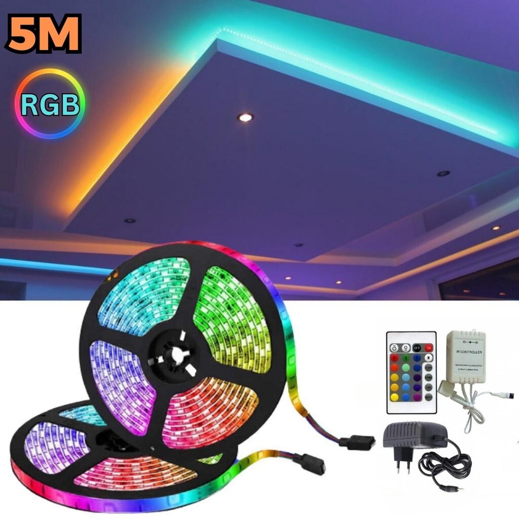5M Bandes LED RGB 12V pour éclairage intérieur et extérieur