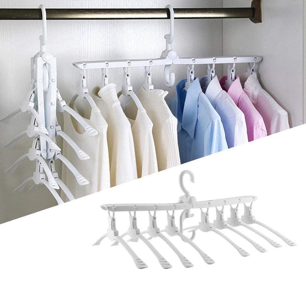 Cintres pliables pour vêtements multifonctionnel avec rotation 360°