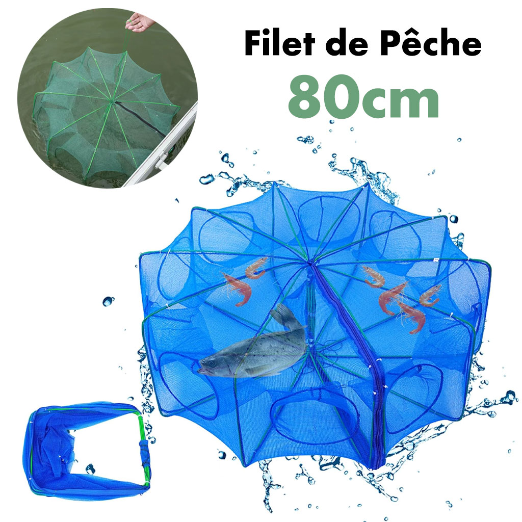 Piège de Pêche Poissons 8 Trous Facile a Installer 80cm