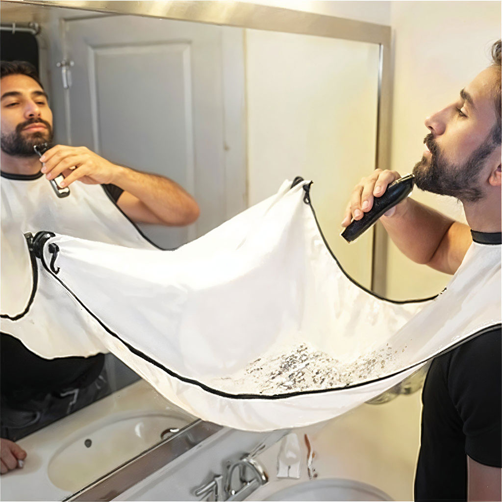 Bavoir à Barbe Pour Homme Tissue Imperméable – مأزر حلاقة يثبت على المرآة